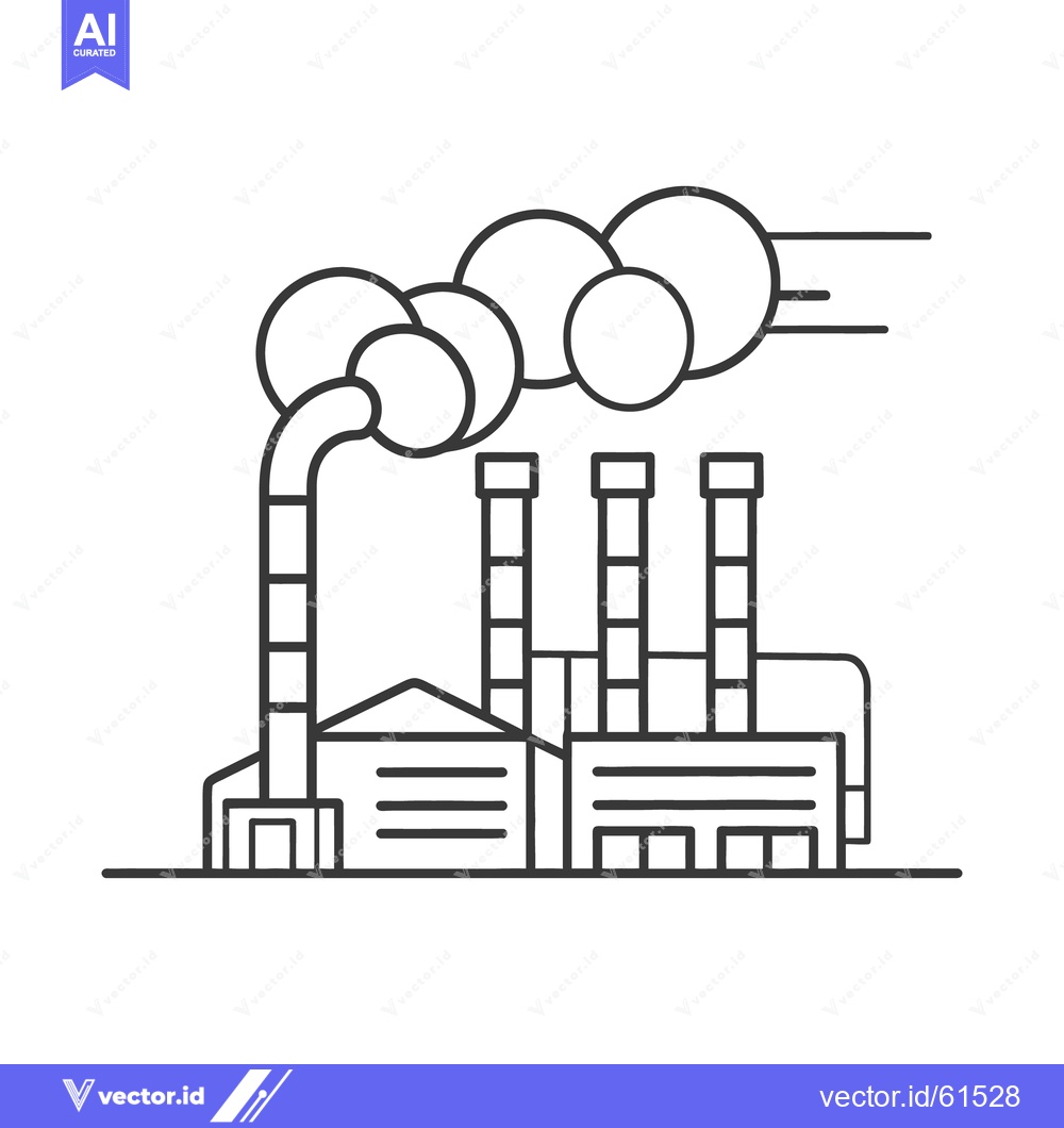 Premium Vector of Simple graphic illustration of a factory emitting smoke