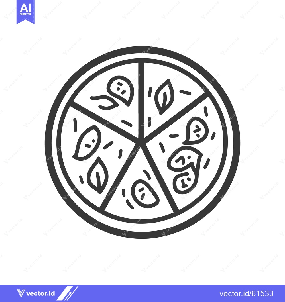 Premium Vector dari A black and white drawing of a sliced pizza