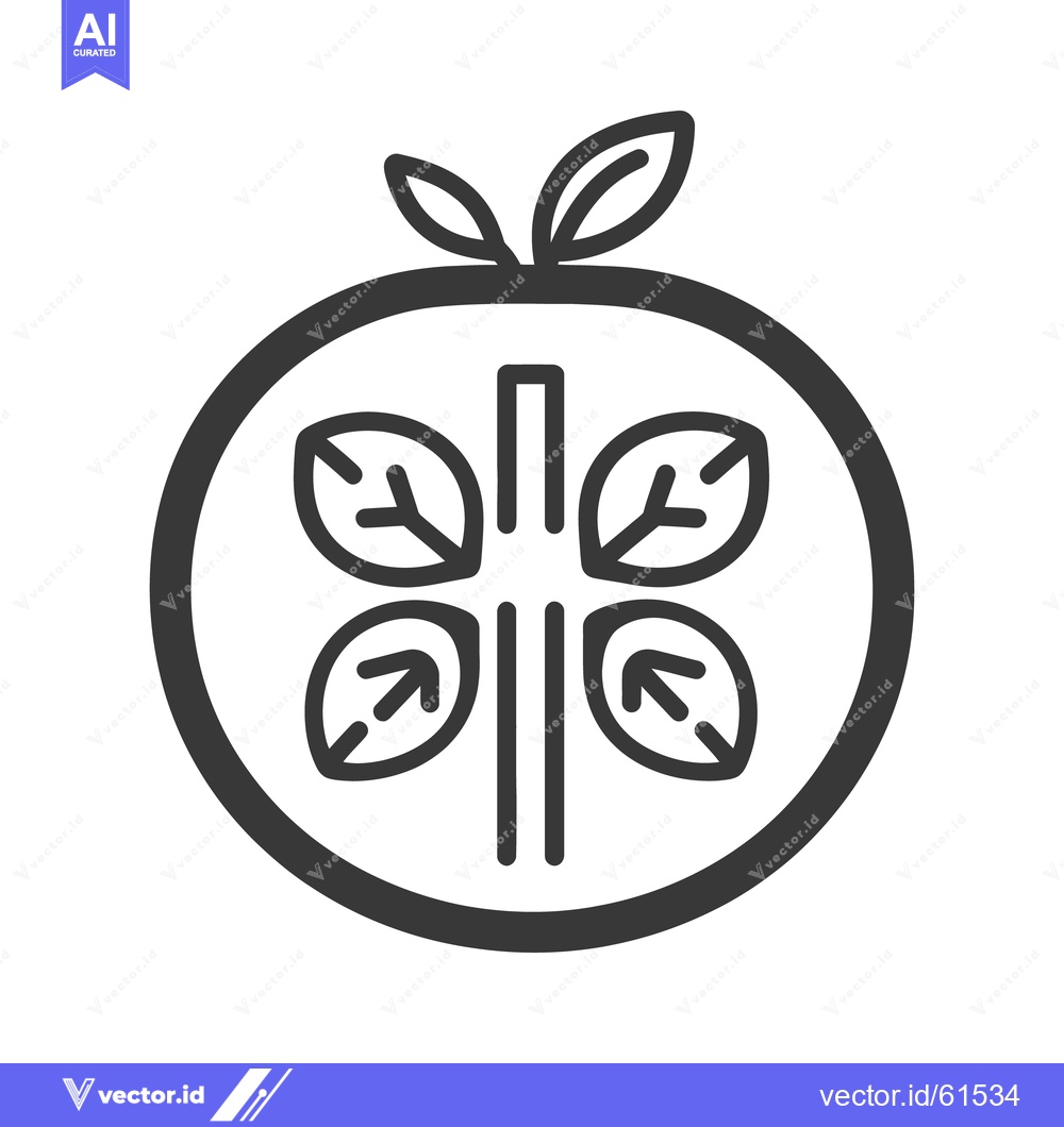 Premium Vector dari Simplified illustration features leaves around a central stem inside a