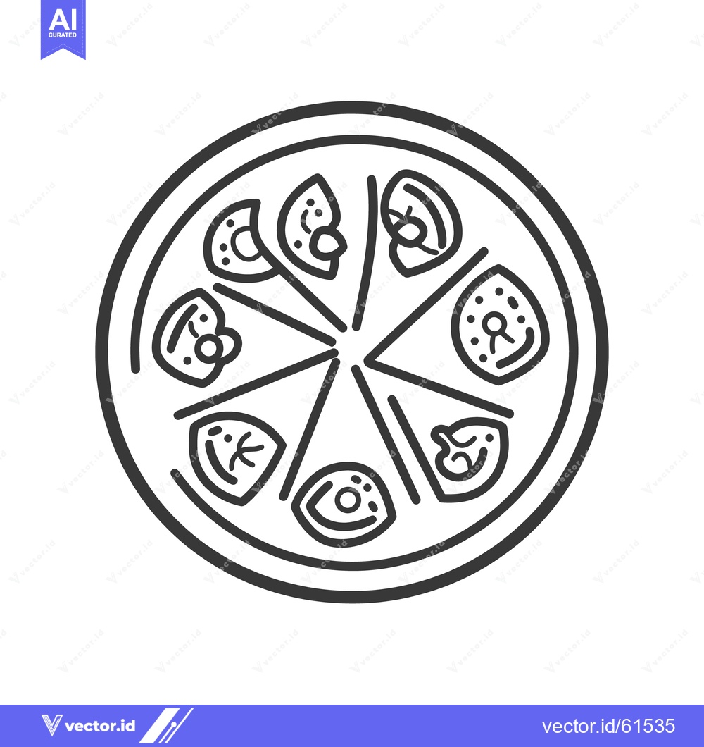 Premium Vector of A Simple Graphic Illustration Depicting A Pizza Or Similar Food
