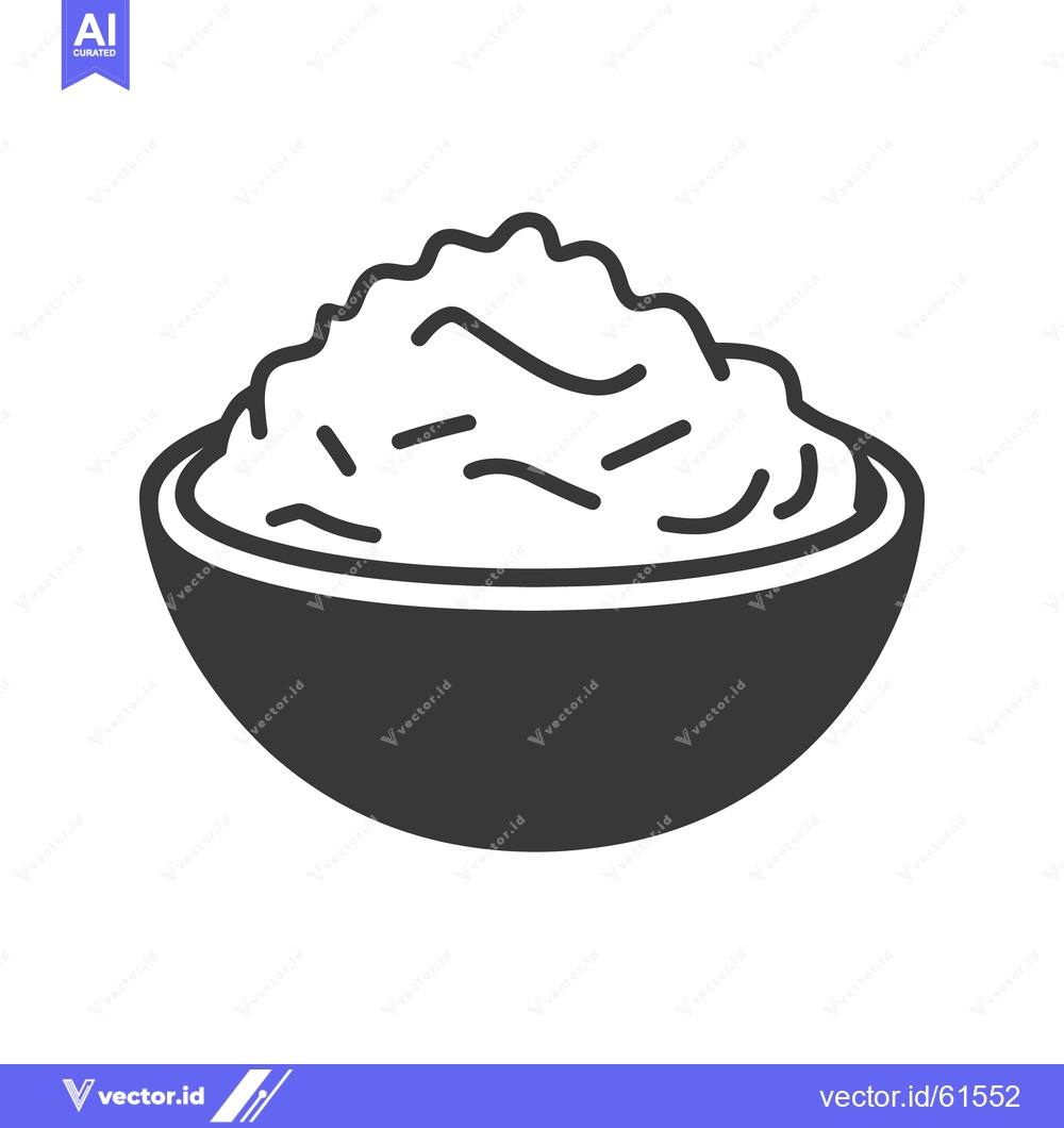 Premium Vector of Simple black and white graphic of a bowl filled with food