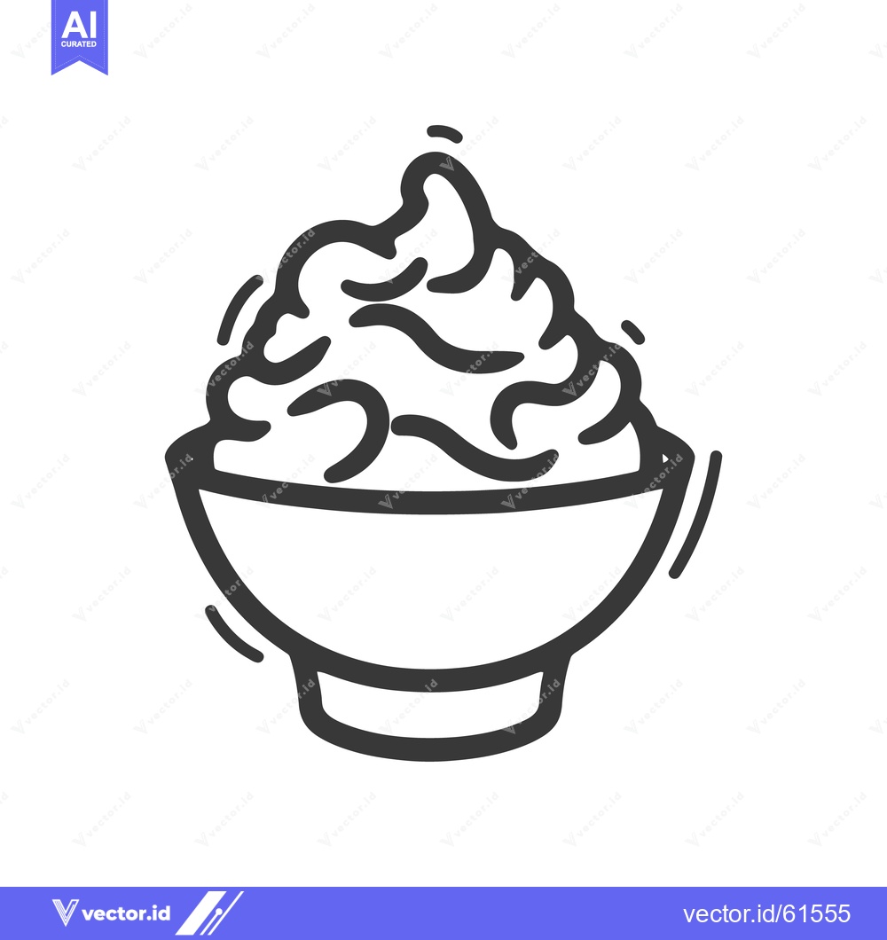 Premium Vector dari A bowl of creamy dessert topped with delicious swirls
