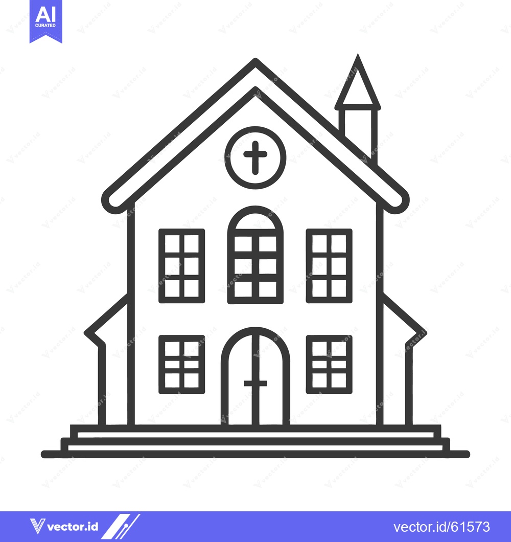 Premium Vector of A simple outline illustration of a church building and structure