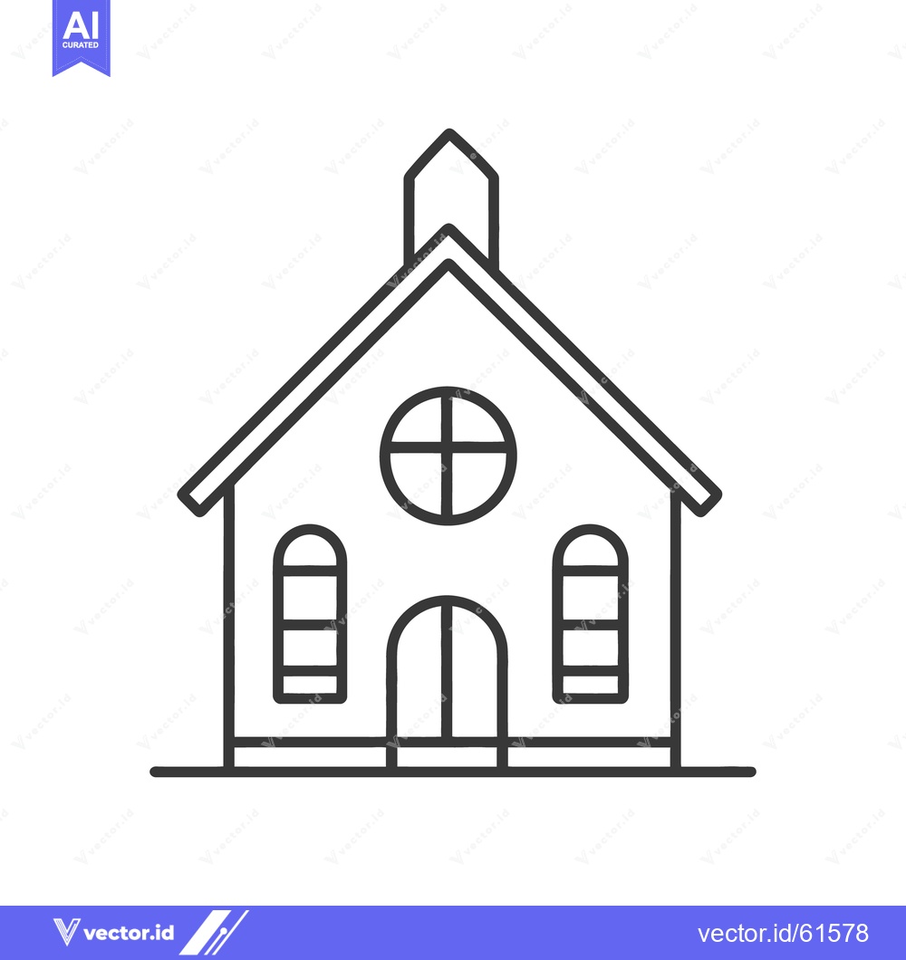 Premium Vector of A simple black and white line drawing of a small building