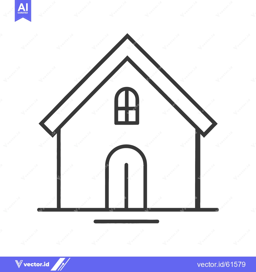 Premium Vector dari A simple black and white line art illustration of a house