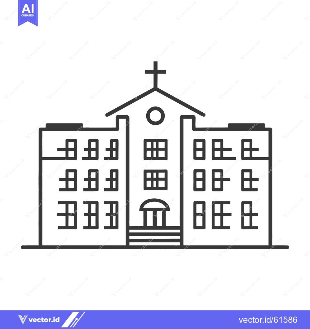 Premium Vector dari A black and white illustration of a large religious building