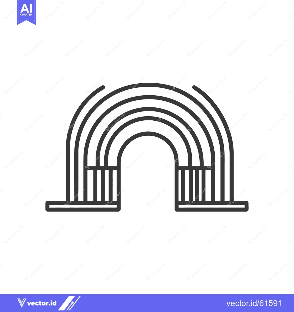 Premium Vector dari A geometric black and white linear structure with arch design