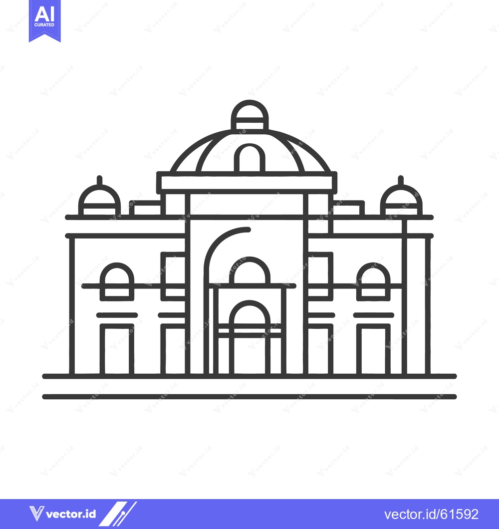 Premium Vector of A detailed black and white outline of a building structure