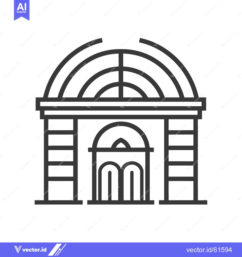 Premium Vector dari A Simple Line Drawing Depicting a Building Facade Structure