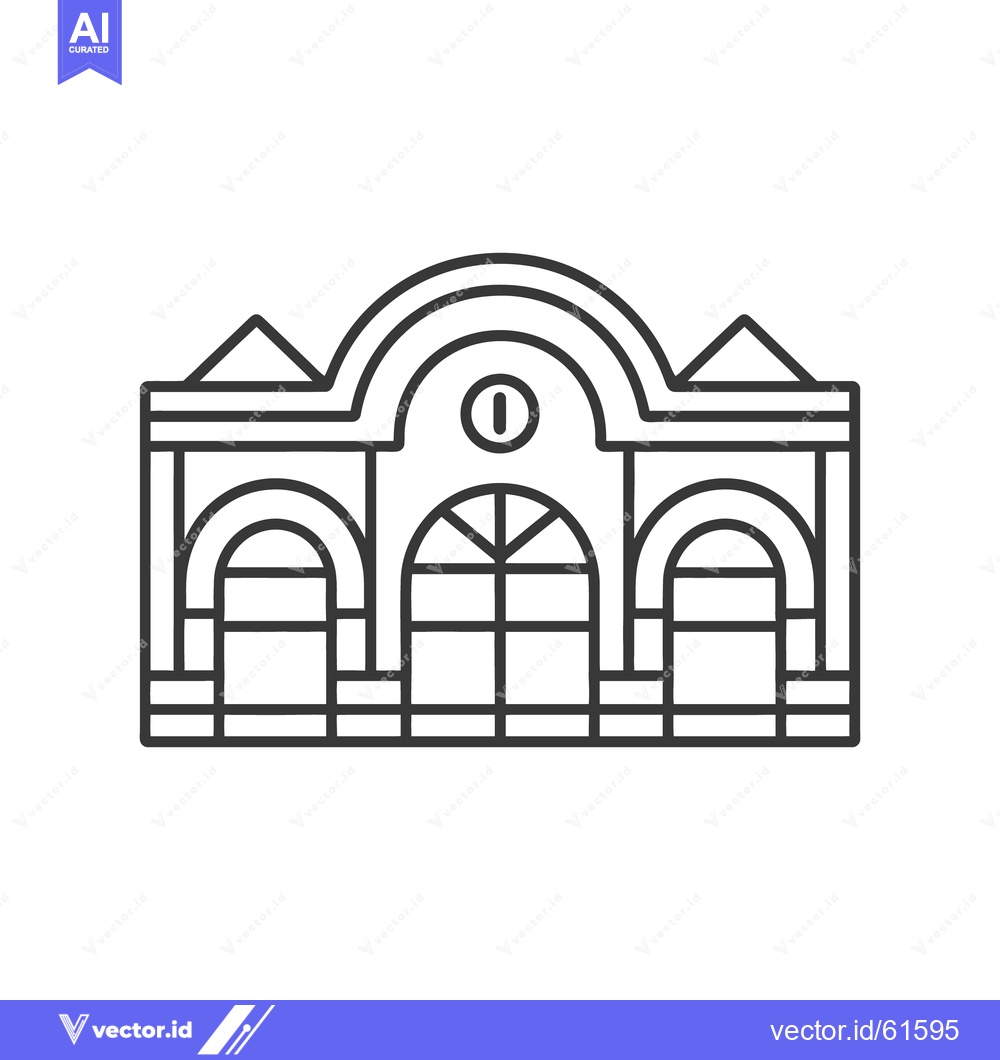 Premium Vector dari A linear illustration showing the facade of a building