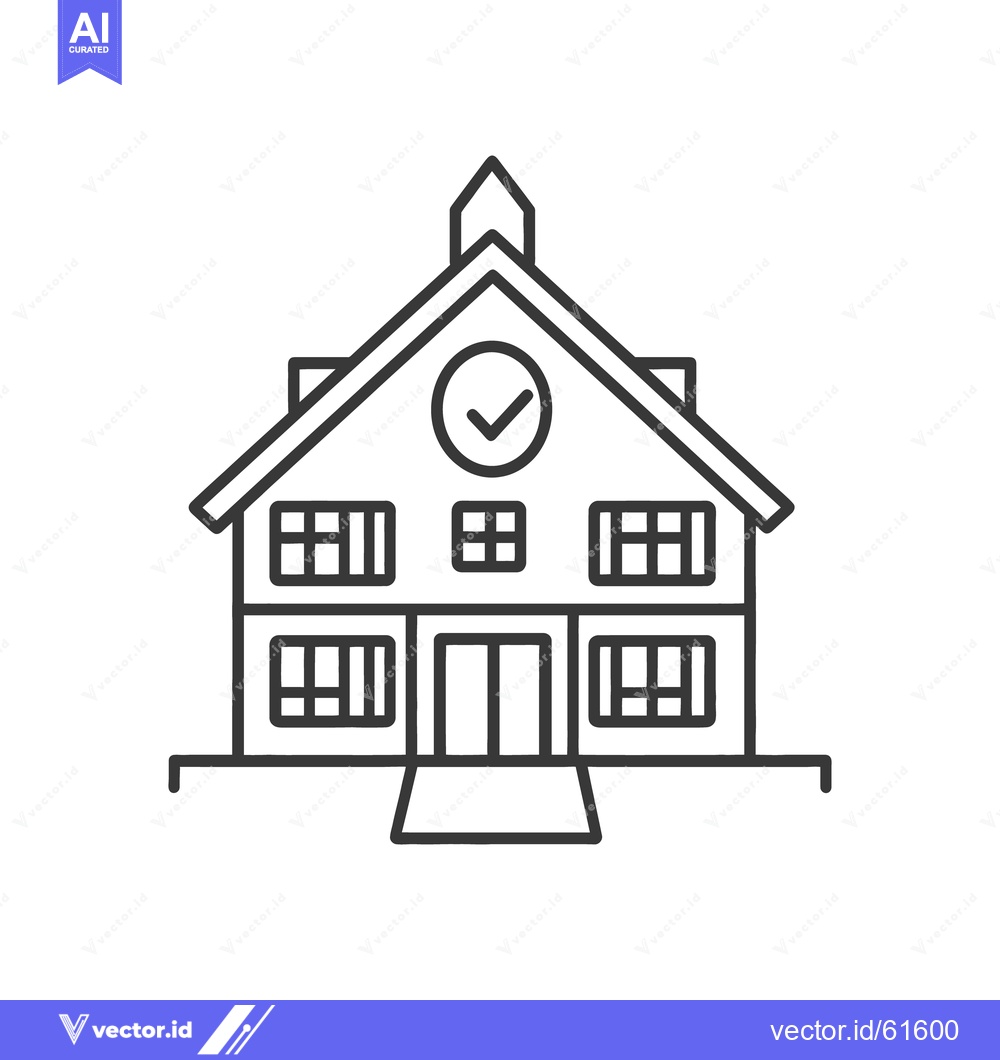 Premium Vector dari A black and white line drawing of a building facade