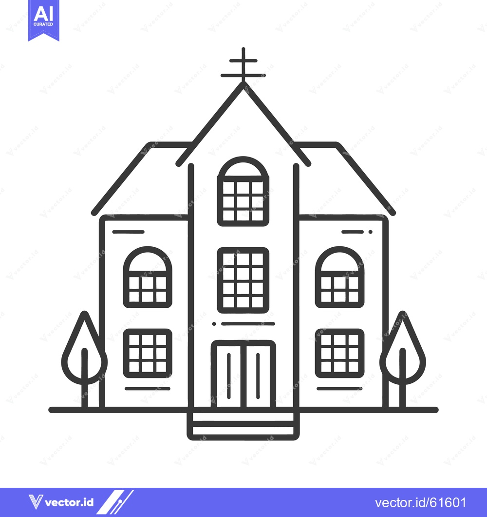 Premium Vector of A simple black and white architectural illustration of a building stru