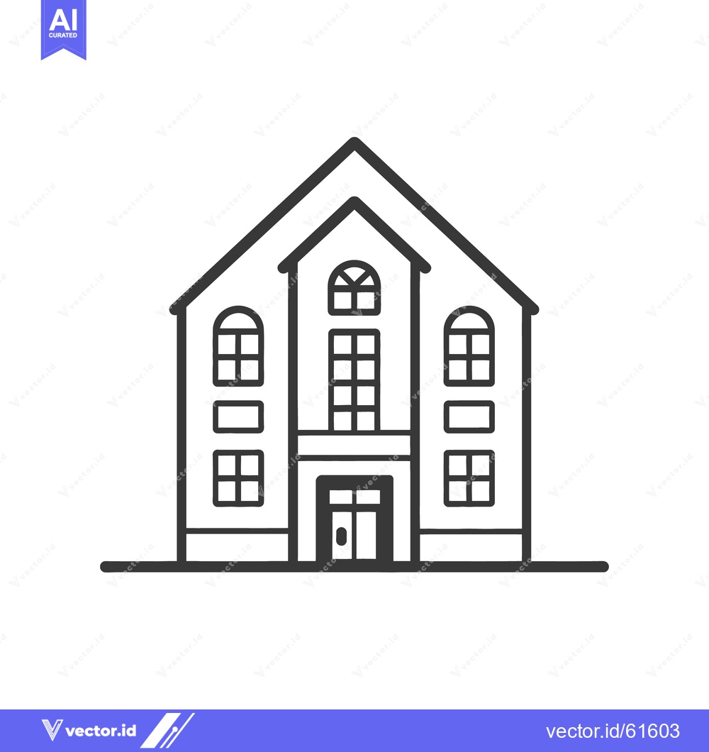 Premium Vector dari A simple black and white illustration of a building