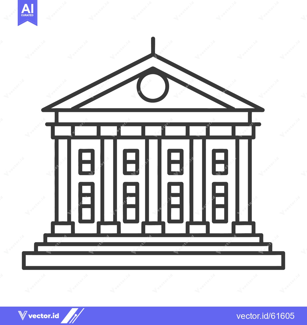 Premium Vector dari Black and white illustration depicting a classical building facade