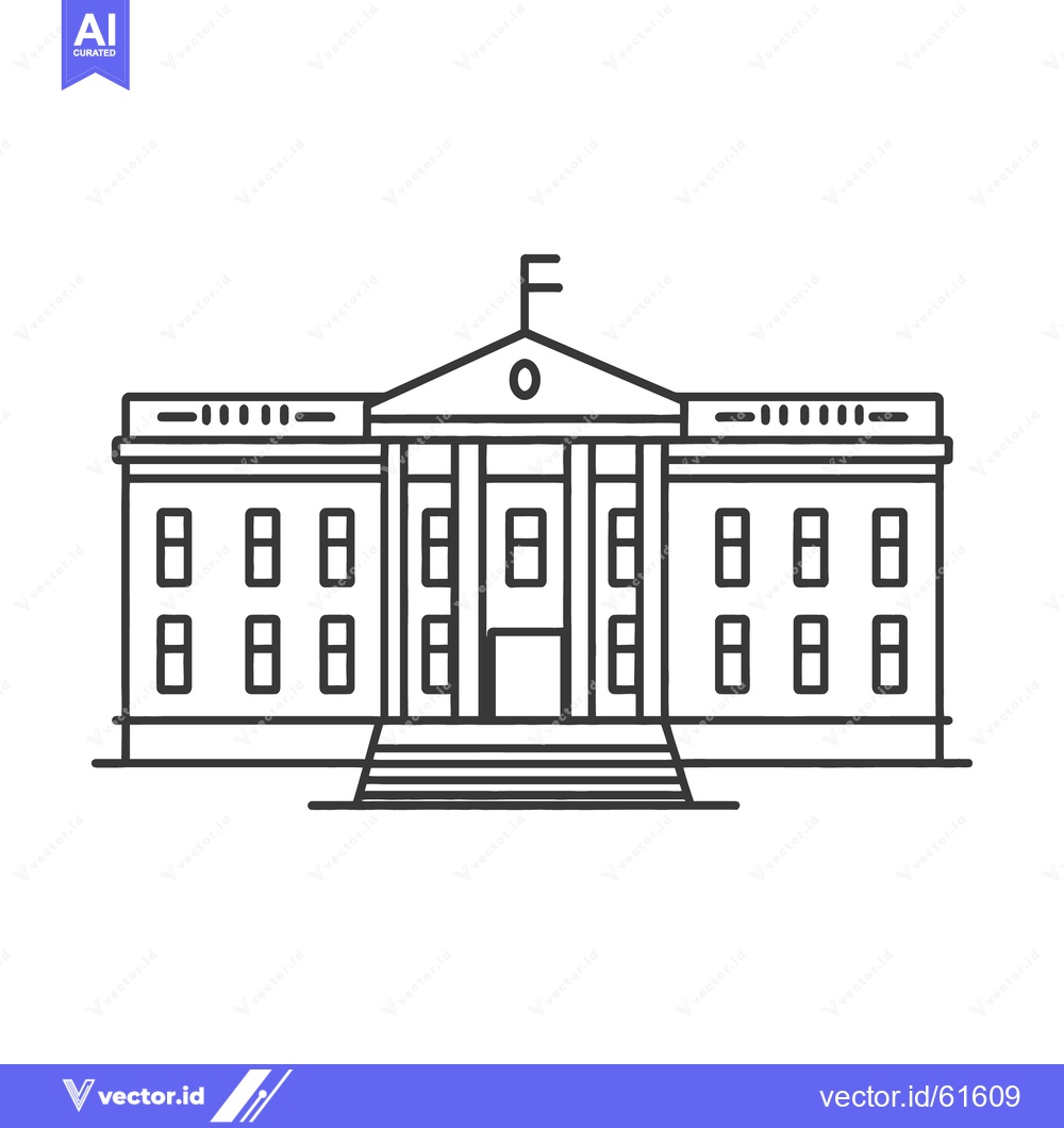 Premium Vector dari Simple architectural drawing of a governmental building structure