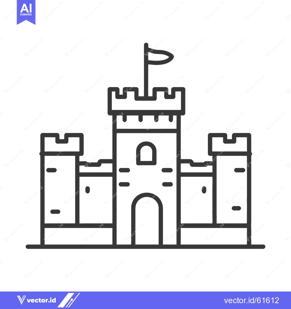 Premium Vector dari An illustrated simple depiction of a medieval style castle