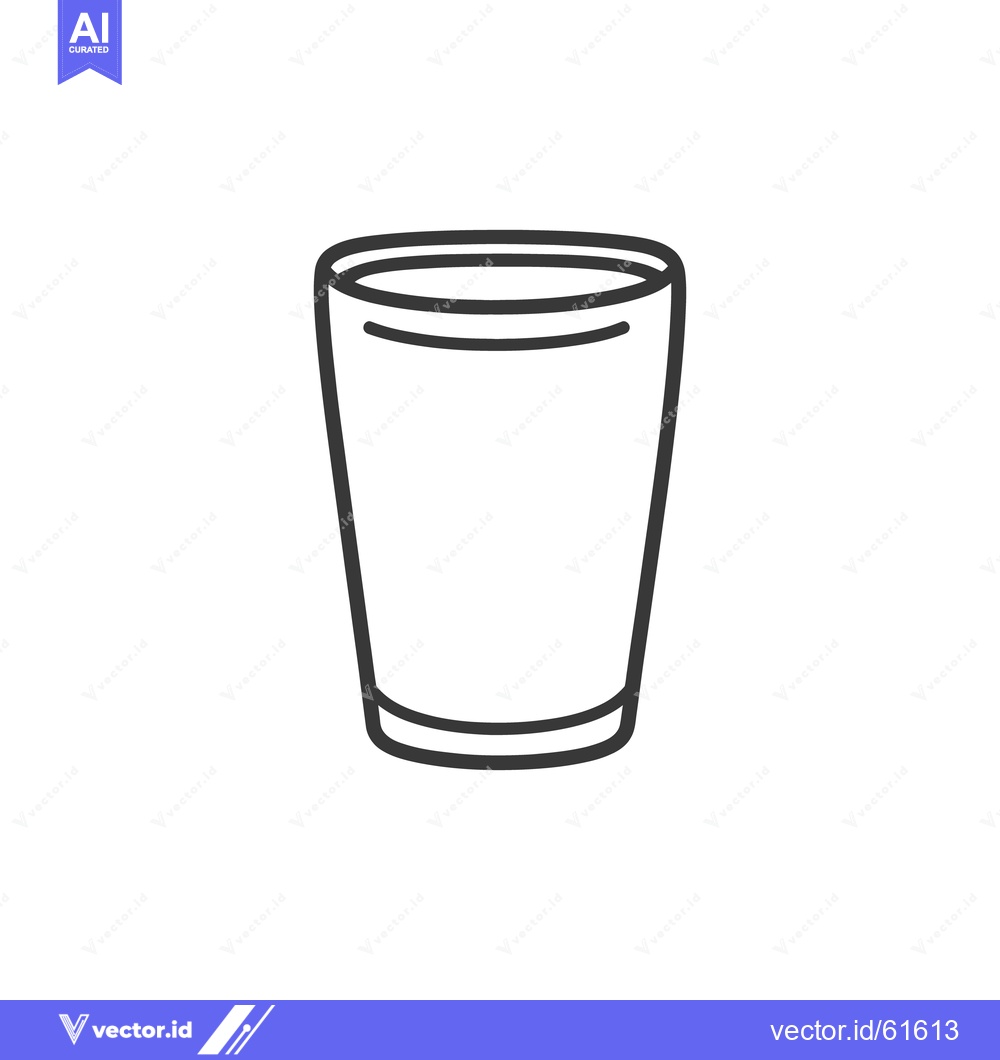 Premium Vector dari A simple line drawing of a clear glass standing upright