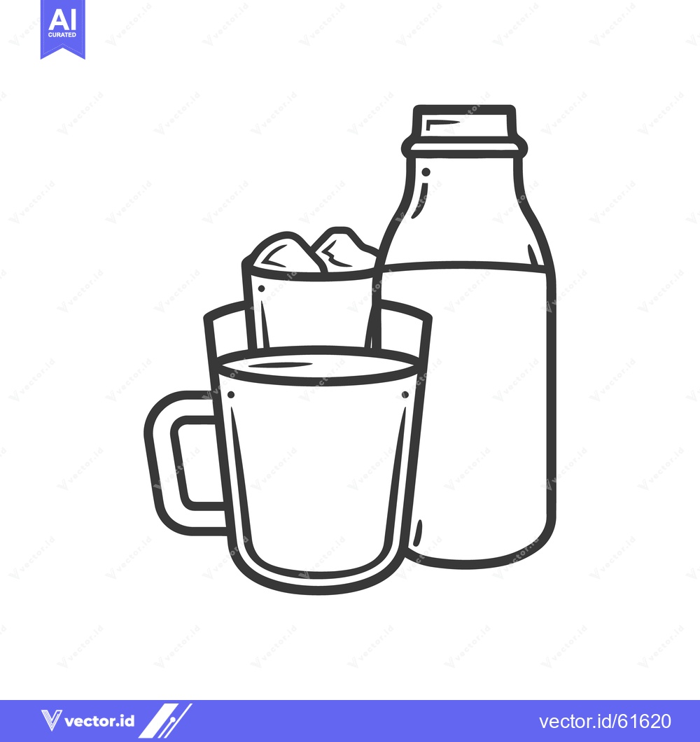 Premium Vector of Outline depiction of beverage containers with ice for refreshments pur