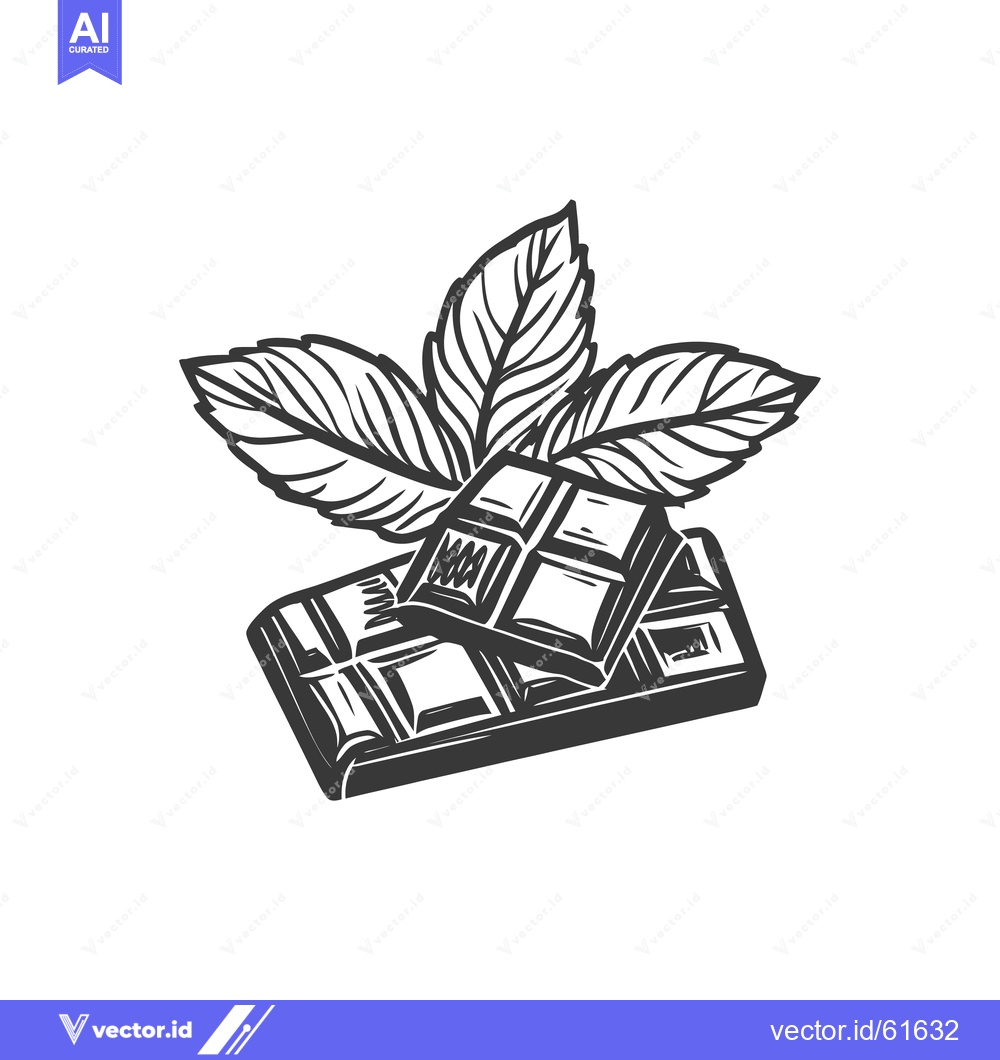 Premium Vector of A graphic illustration of chocolate and mint leaves together
