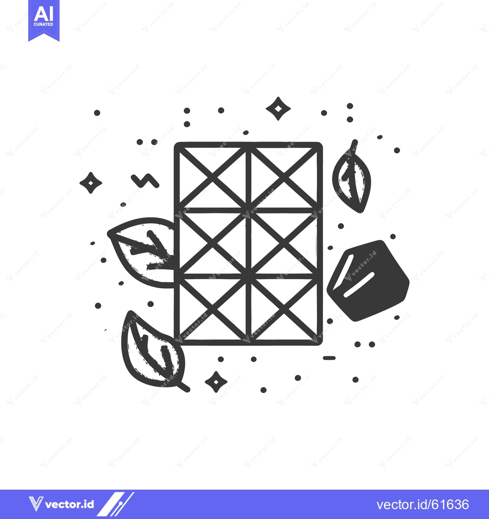 Premium Vector of A graphic illustration of a block surrounded by leaves