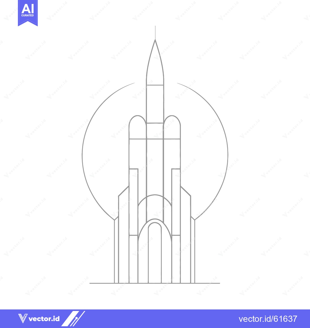 Premium Vector of An abstract illustration of a rocket inside of a circle