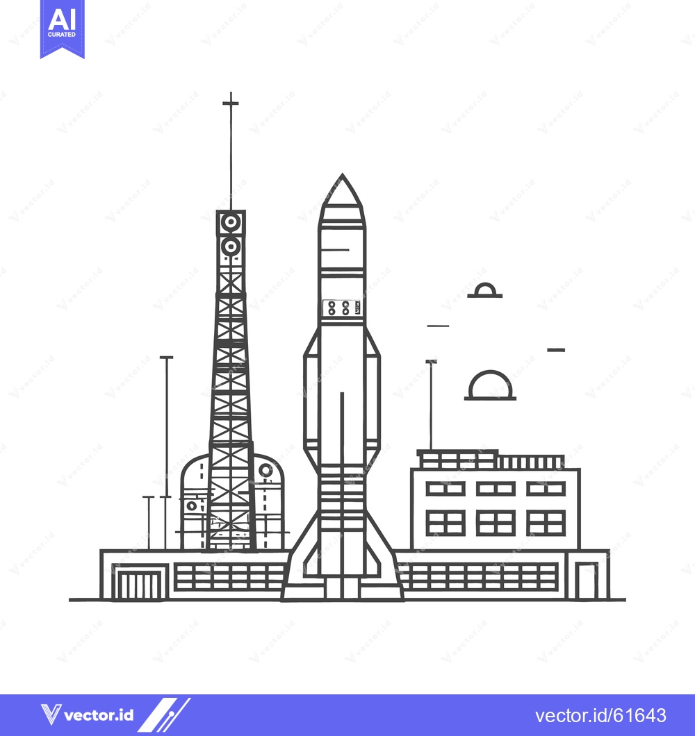 Premium Vector dari A tall rocket prepared for launch stands on a platform