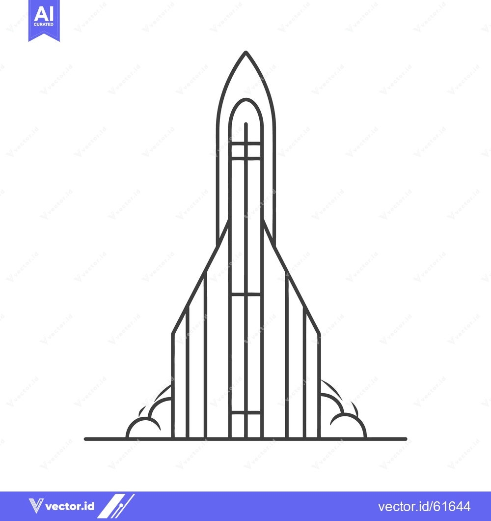 Premium Vector of A stylized minimalist depiction of a rocket ship taking flight