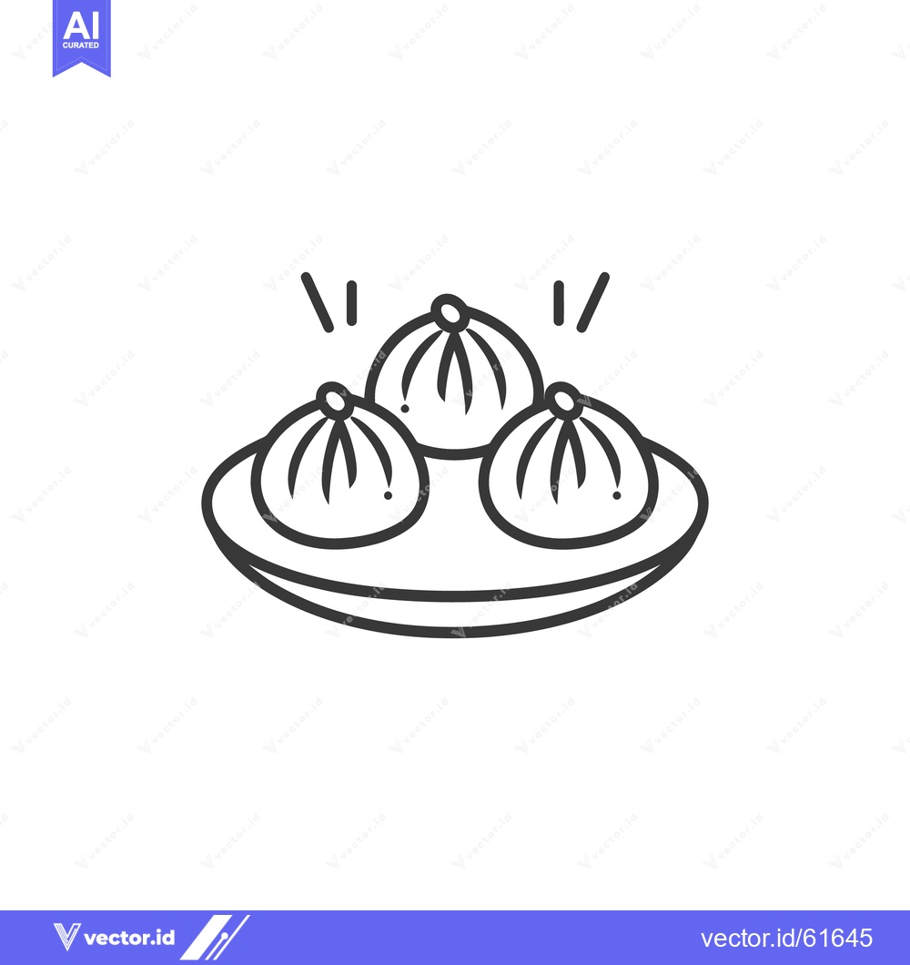 Premium Vector dari Three dim sum dumplings arranged on a serving plate together
