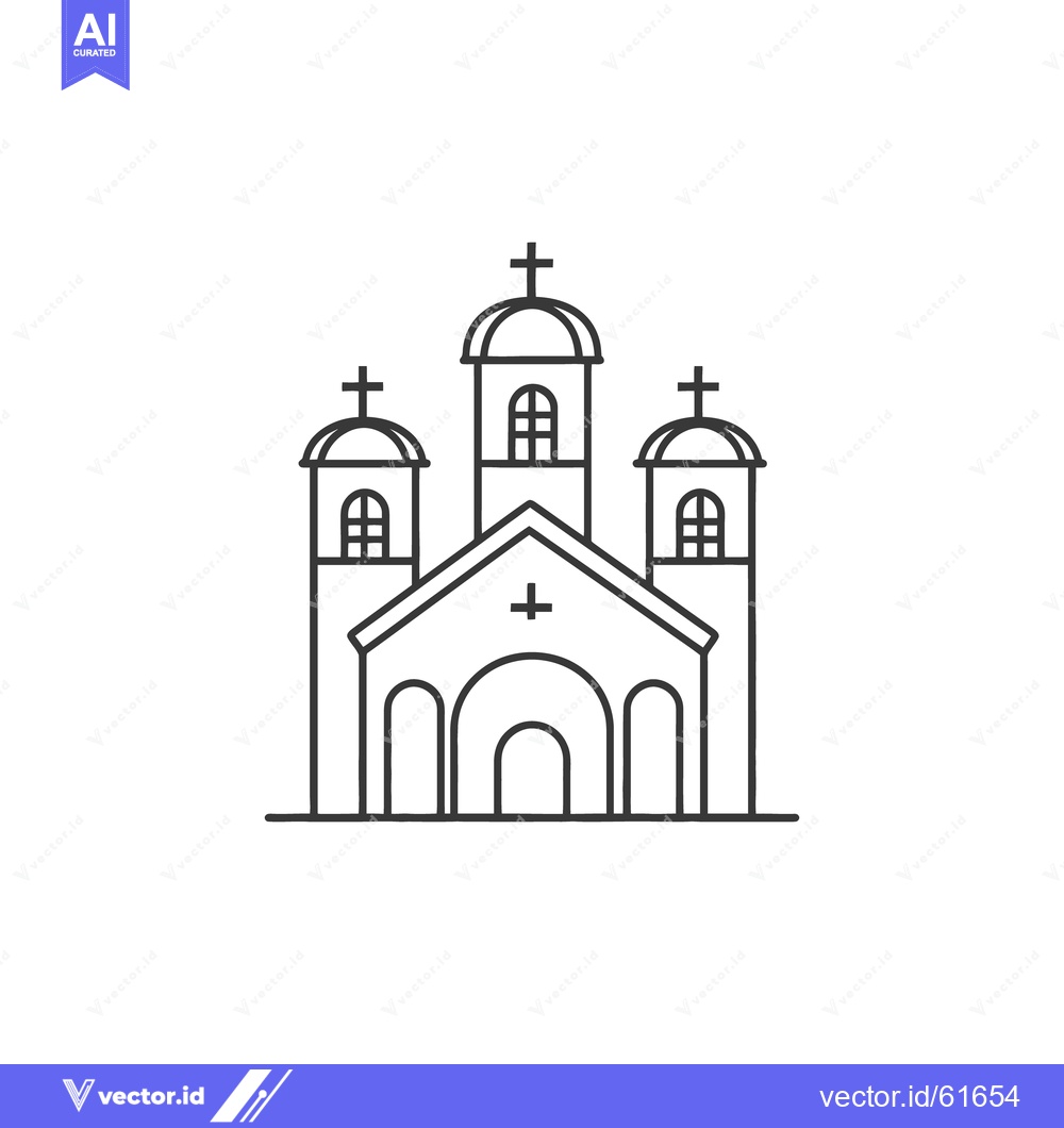 Premium Vector dari Simple black and white illustration of a religious church building