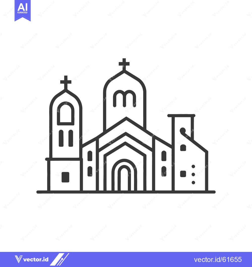 Premium Vector dari An outlined vector graphic illustration of a religious building
