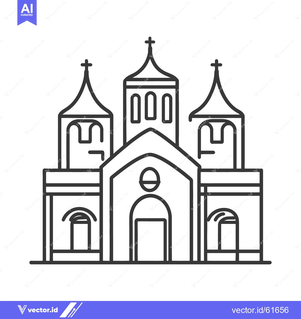 Premium Vector of This is an illustration of a symmetrical church structure icon