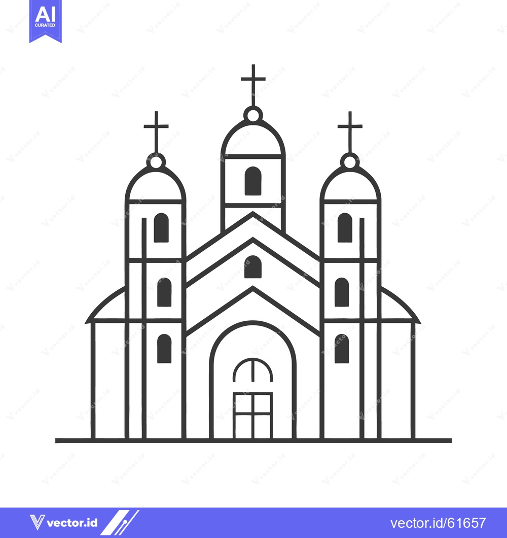 Premium Vector dari A simple linear illustration of a place of religious worship