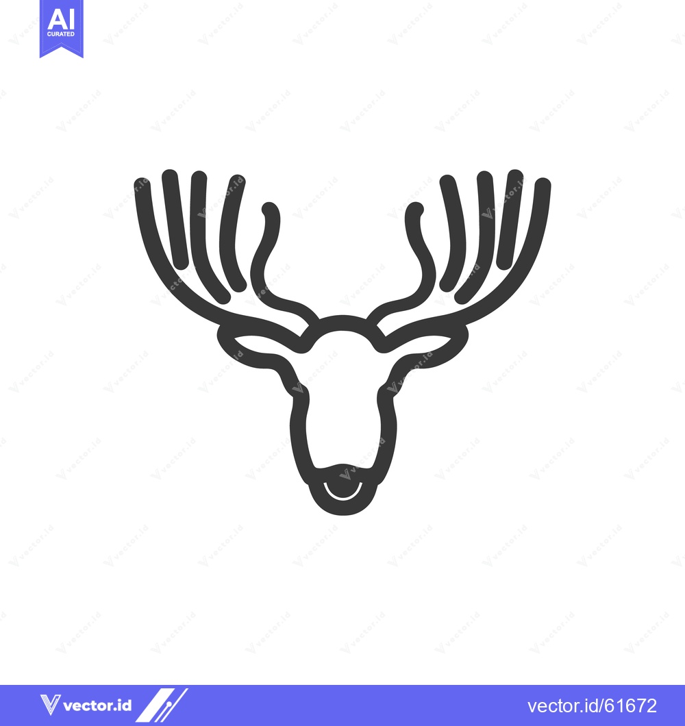 Premium Vector of A stylized black and white illustration of a large horned mammal