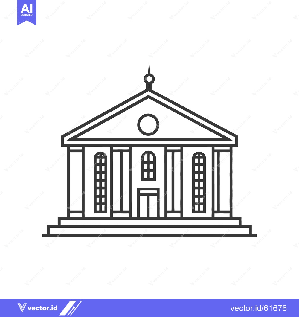 Premium Vector of Detailed vector illustration of a classical building with pillars and