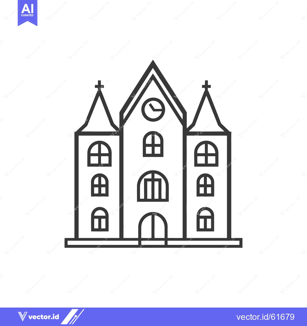 Premium Vector dari A simple vector graphic depicting an elaborate building with spires