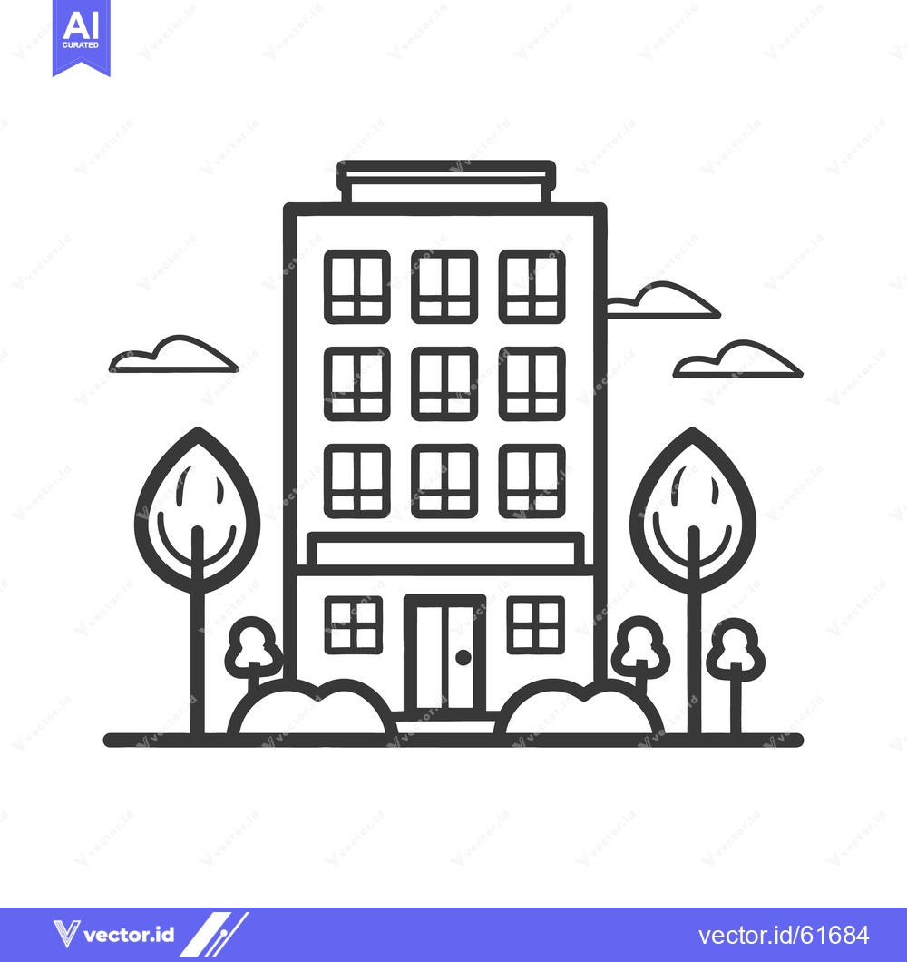 Premium Vector of A stylized depiction of a multi story apartment building complex