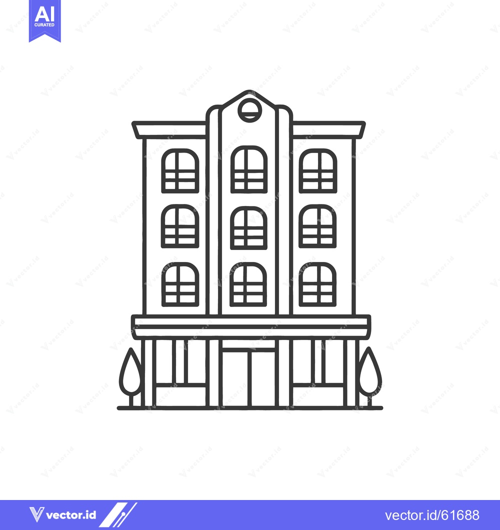 Premium Vector dari A stylized linear illustration of a multi story building structure