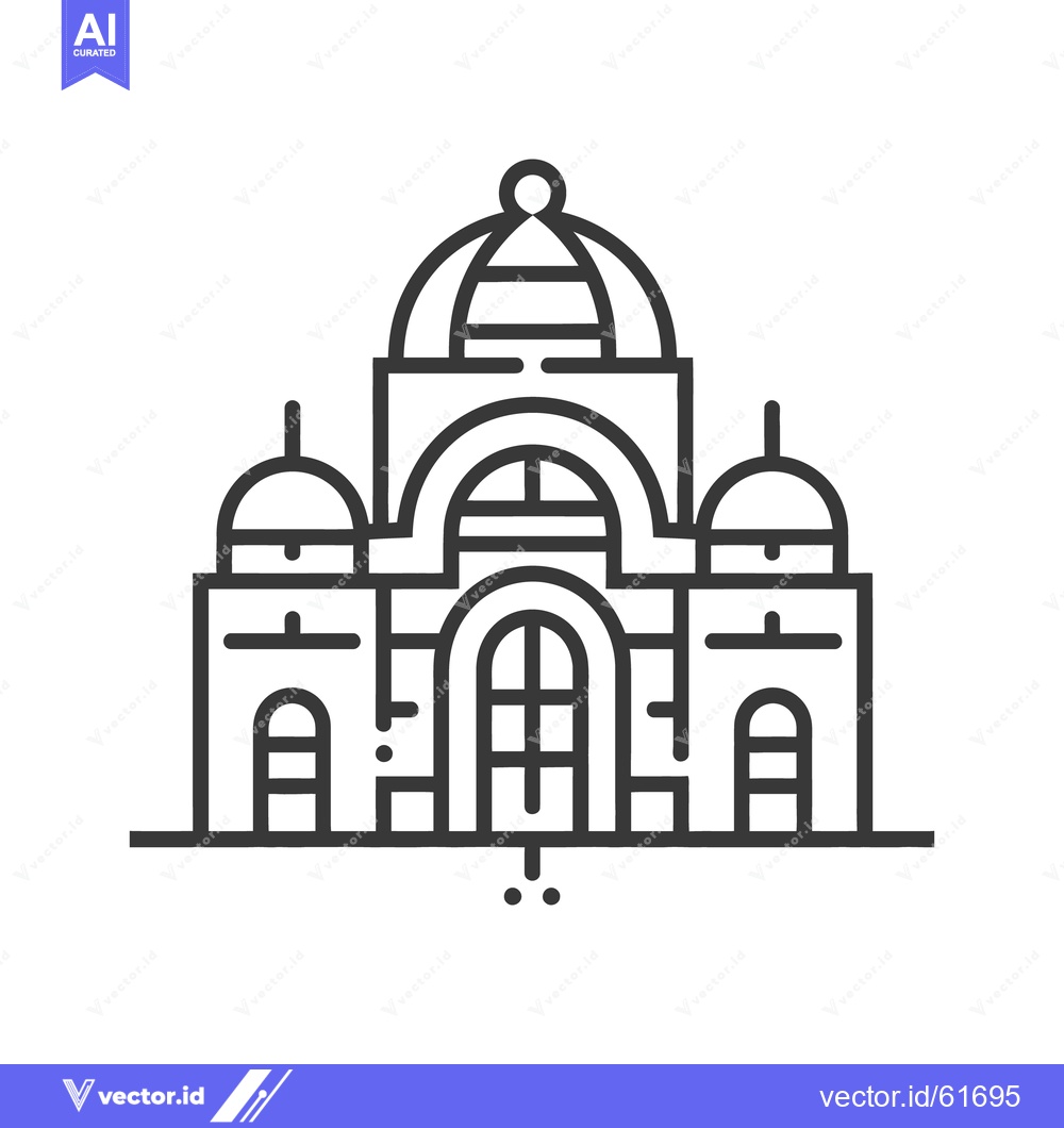 Premium Vector dari Architectural illustration of a building featuring a large central dom