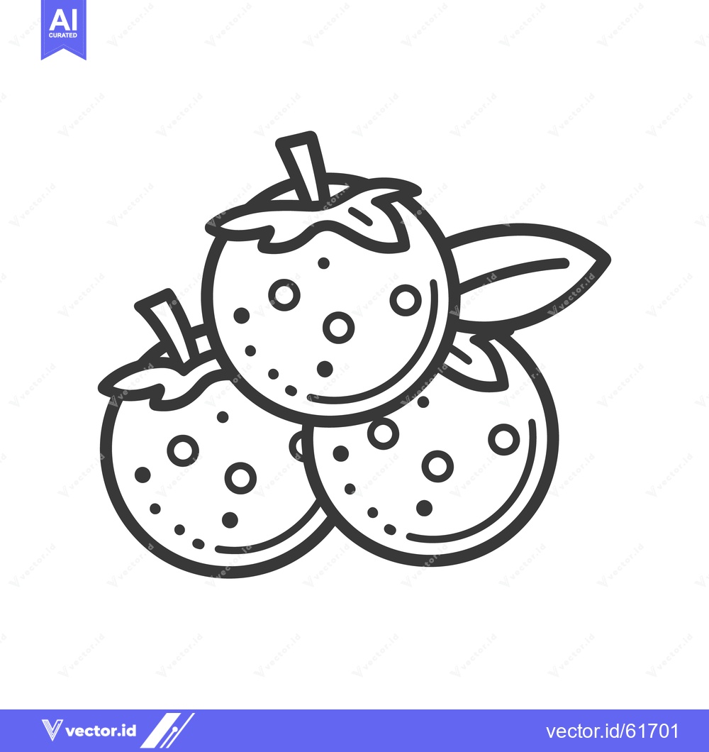 Premium Vector of Three stylized fruits with attached leaves and stems are displayed
