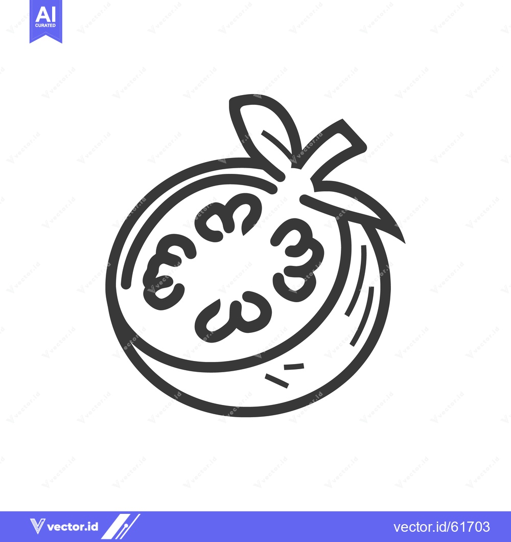 Premium Vector of A sliced stylized illustration depicting a half cut round fruit