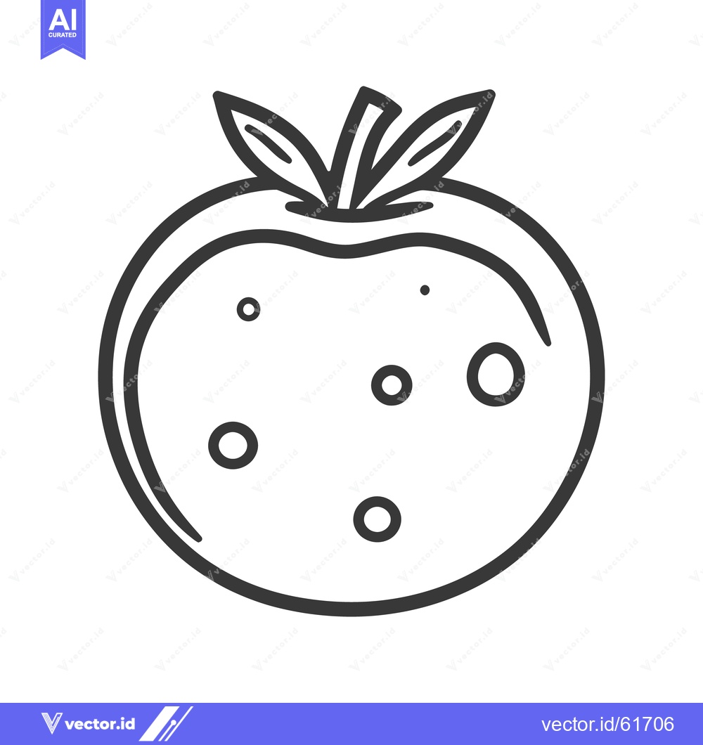 Premium Vector dari A line drawing depiction of a stylized apple fruit