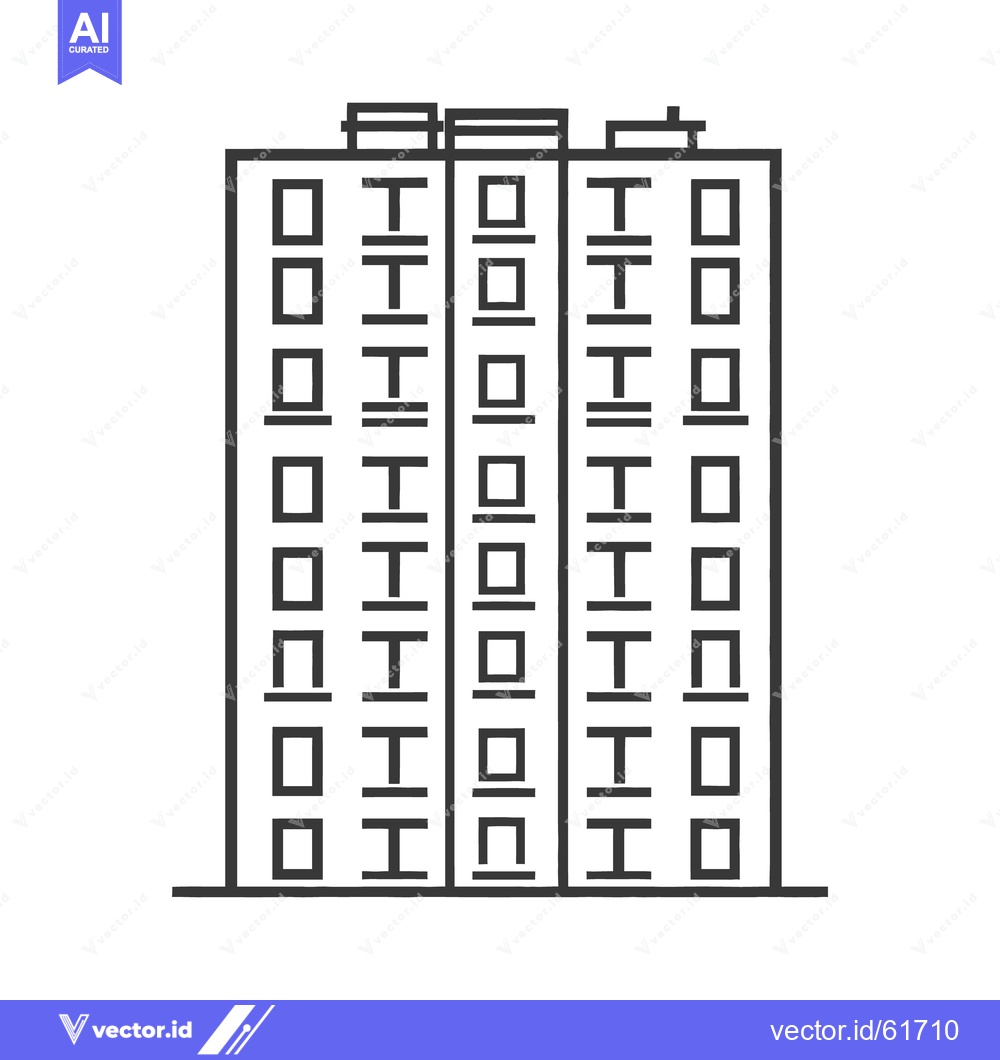 Premium Vector dari A minimalist black and white illustration of a tall building