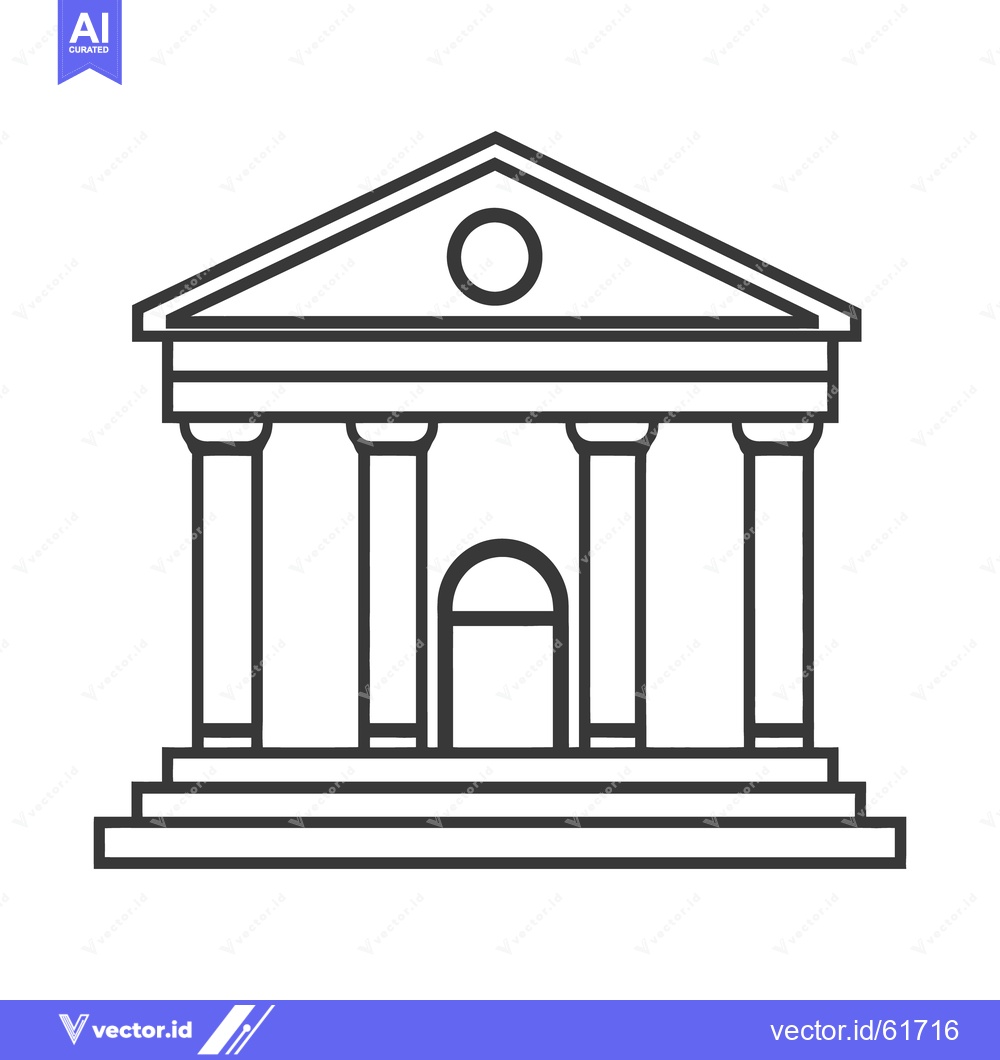 Premium Vector dari A simple illustration of a building with pillars and a roof