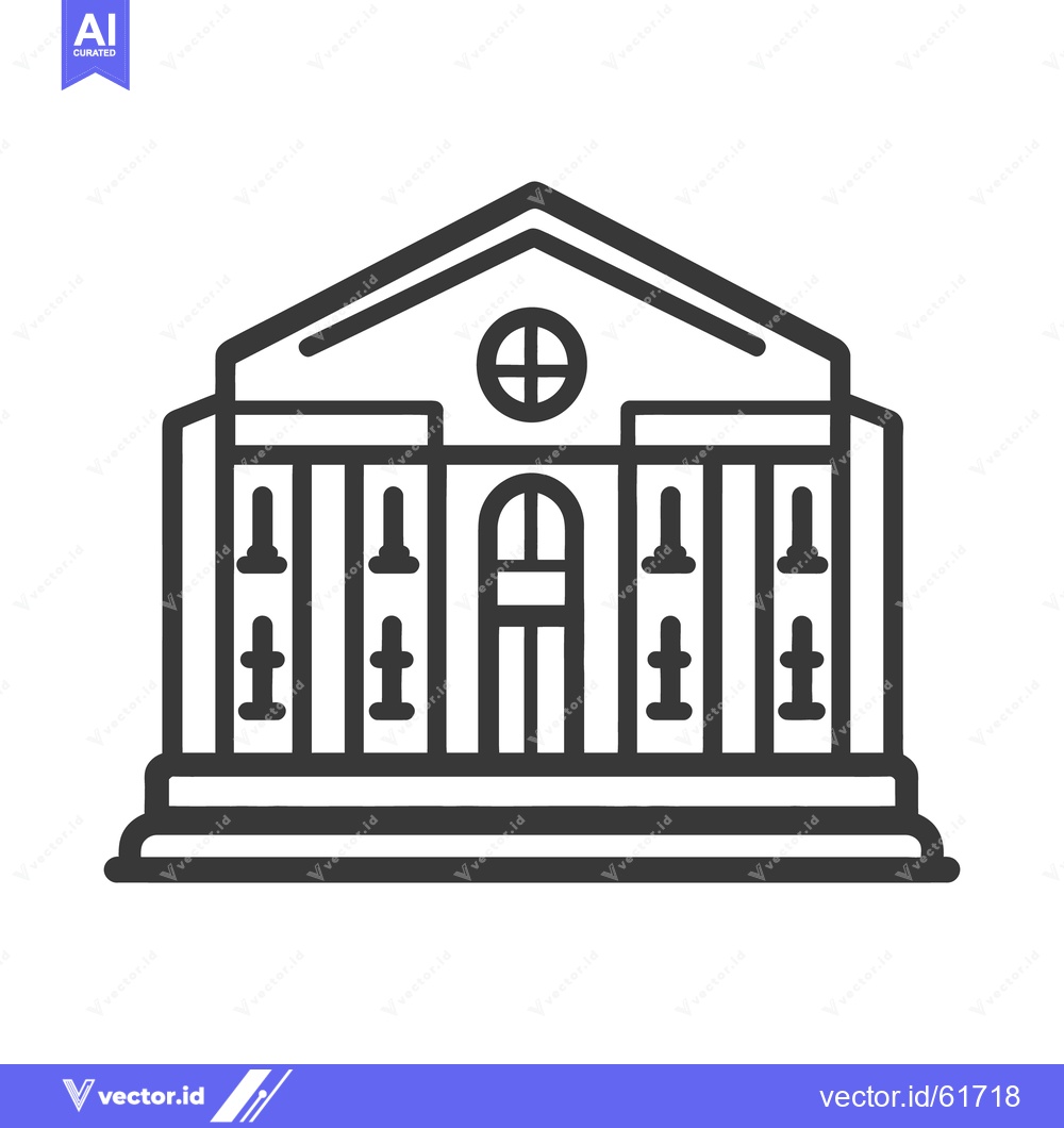 Premium Vector dari Detailed illustration of a classical style government building outline