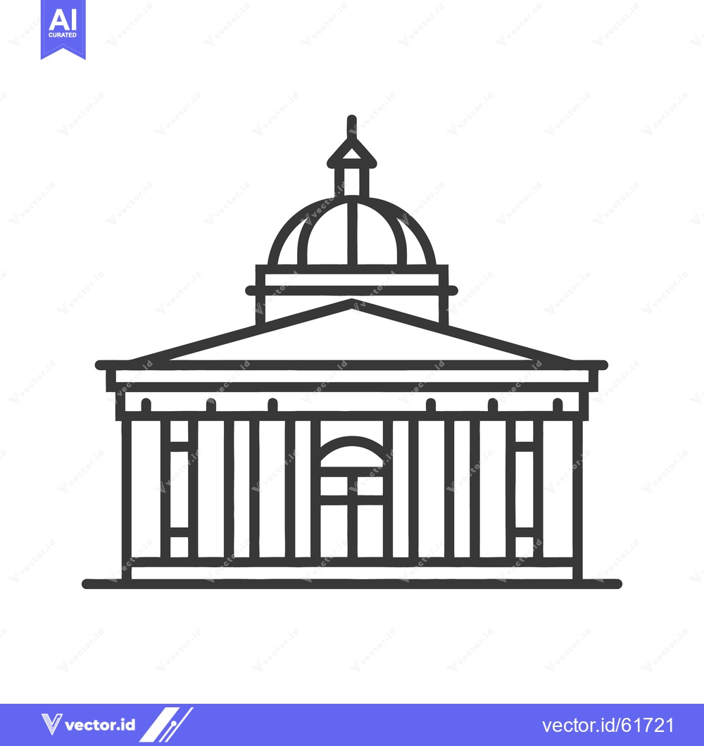Premium Vector dari A simple black line drawing of an elegant building