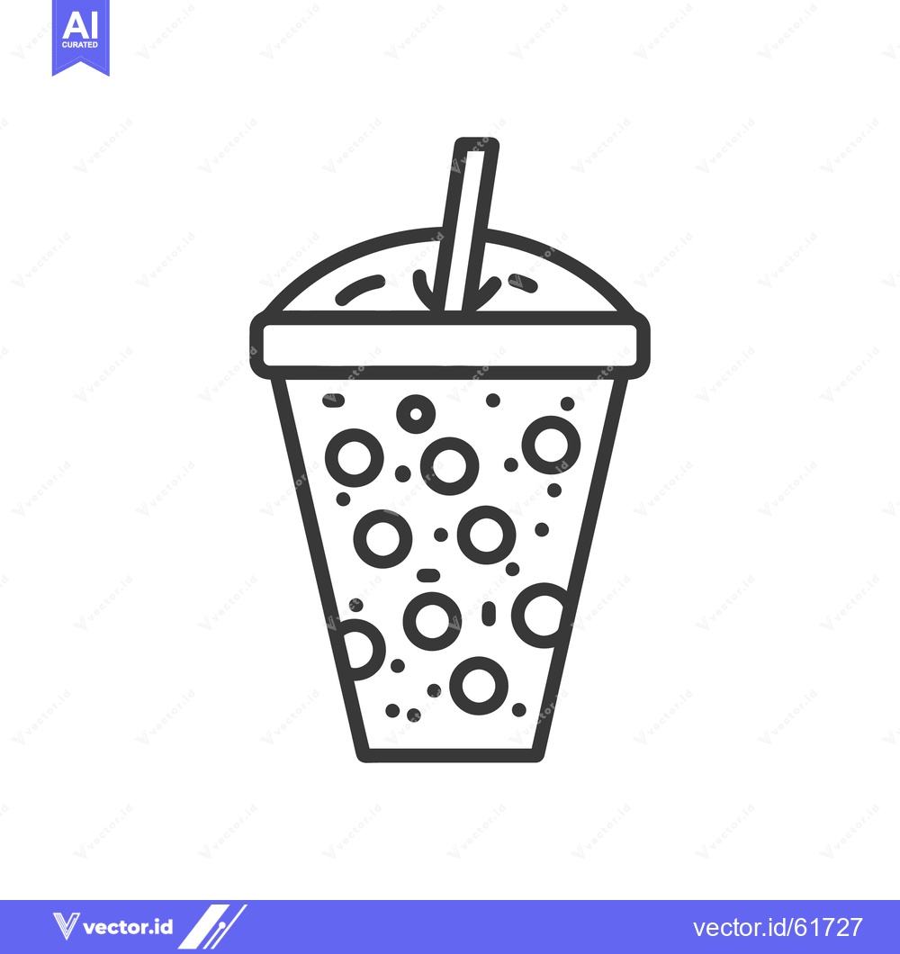 Premium Vector dari Vector illustration of a cold beverage cup with straw inside it