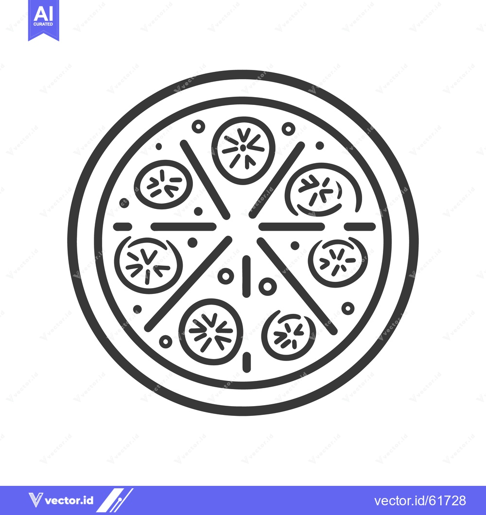 Premium Vector dari A circular graphic of a pizza divided into eight slices