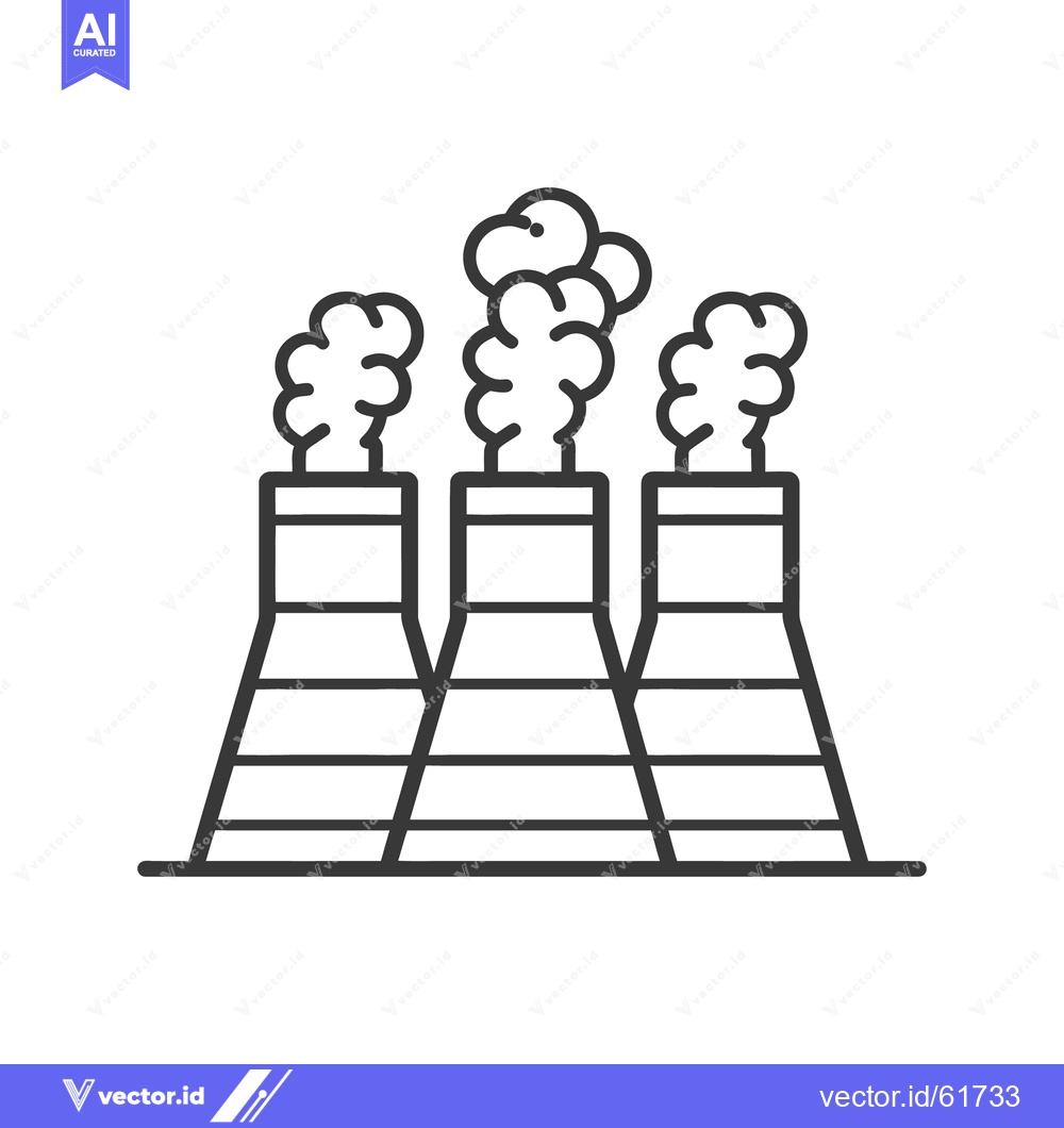 Premium Vector of Three industrial chimneys emitting smoke into the atmosphere from a pl