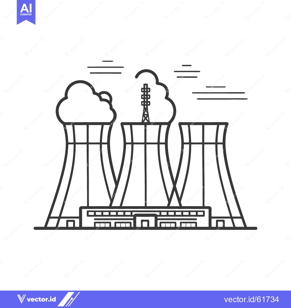 Premium Vector dari A minimalistic black and white illustration of a power plant