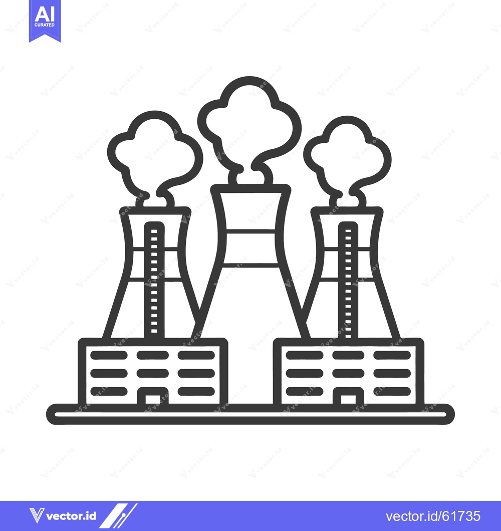 Premium Vector of Three Industrial Cooling Towers Releasing Plumes of Smoke